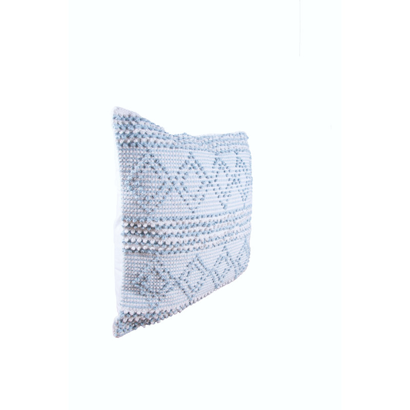 Trinity Sky Geometric Woven Square Throw Pillow, Sky