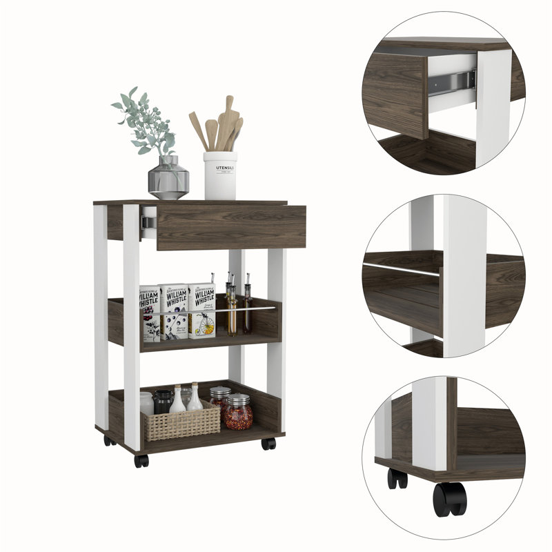 Versatile Kitchen Cart with Efficient Storage and Mobility Options