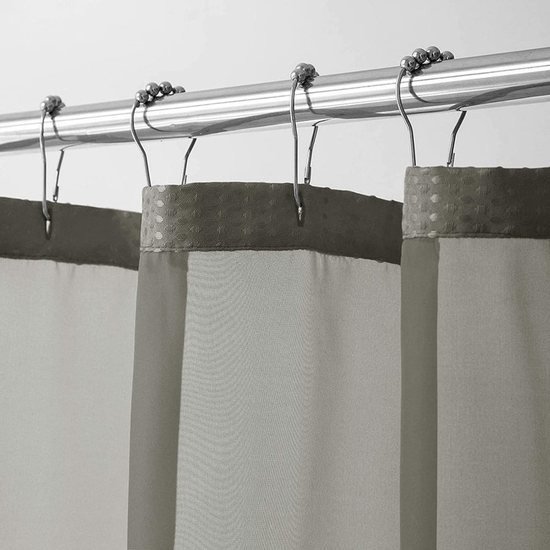 Rideau de douche Cassiani avec doublure inclus, Gris