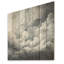 Tempête de nuages noir et blanc - nuages, art mural sur bois de pin naturel-1800714738