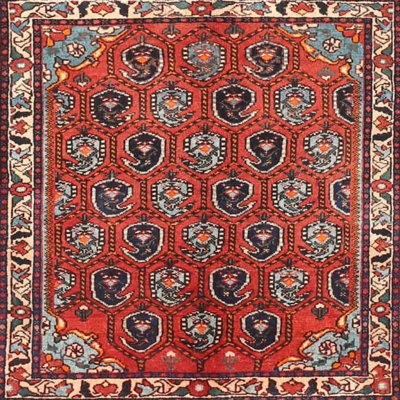 Tapis traditionnel rouge / noir