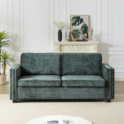 Modern Sofa Convertible Sleeper Sofa With Memory Foam Mattress, 3-Seater Full Size Bed Couch For Living Rooms