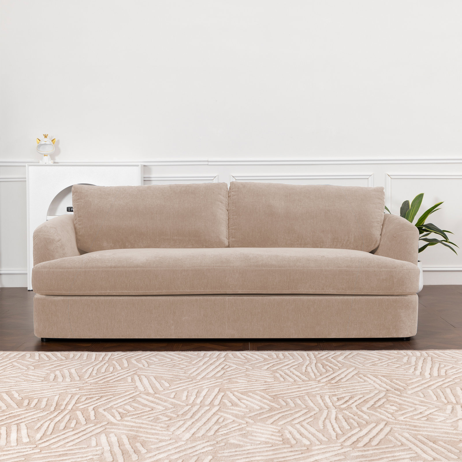 Alameda 86" Velvet Sofa, Sandstone Velvet
