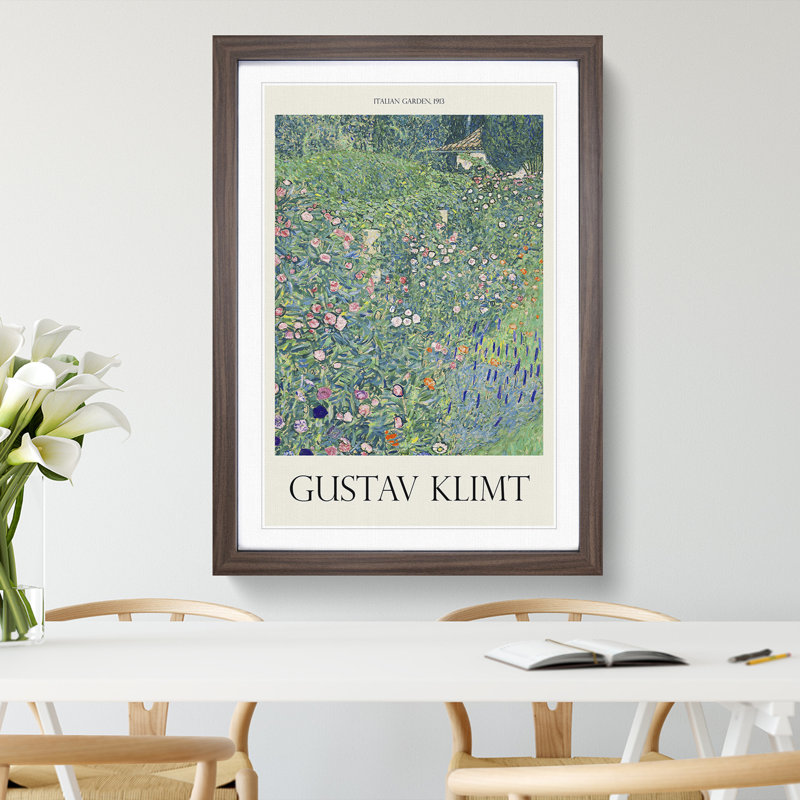 Italian Garden by Gustav Klimt - Picture Frame Art Prints, Walnut Framed Framed, 65cm H x 48cm W x 2cm D