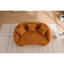 Canapé 2 places moderne incurvé sans dossier, dossier amélioré, canapé compressif orange en chenille avec 3 coussins, canapés modulaires minimalistes pour salon, bureau, appartement, chambre d'amis