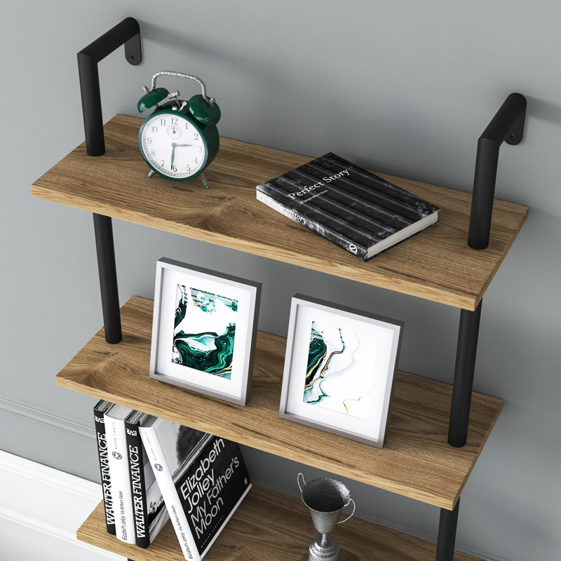 Innis Ladder Bookcase, Black/Oak