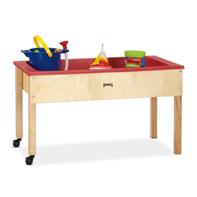 Jonti-Craft® Solid Wood Rectangular Birch Sand and Water Table with Cover -  0285JC