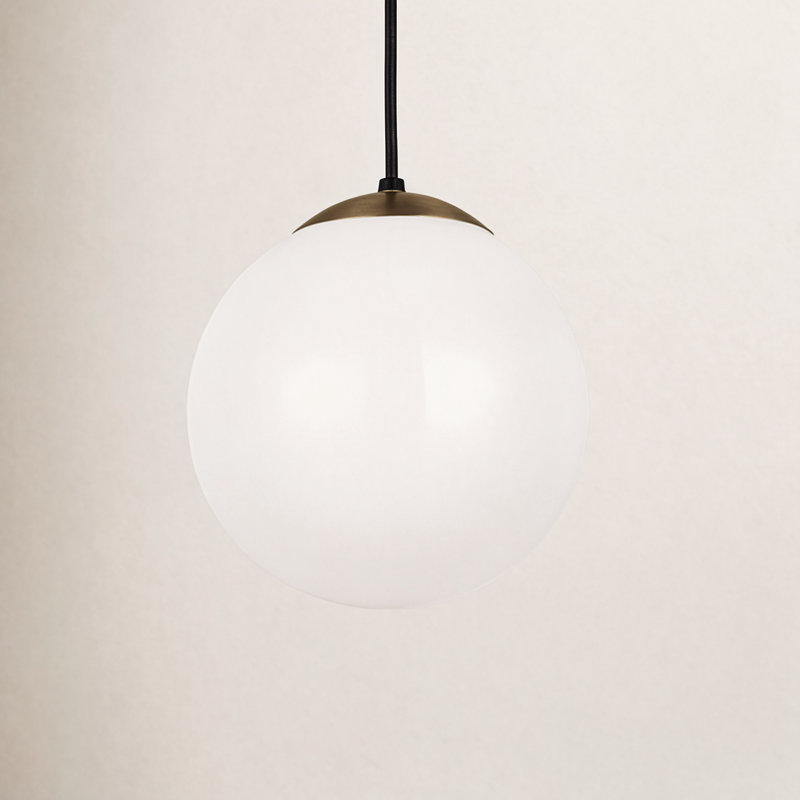 Meri 1-Light Dimmable Integrated LED Single Pendant, 10.75" H x 10" W x 10" D, Bulb Not Included, Brass