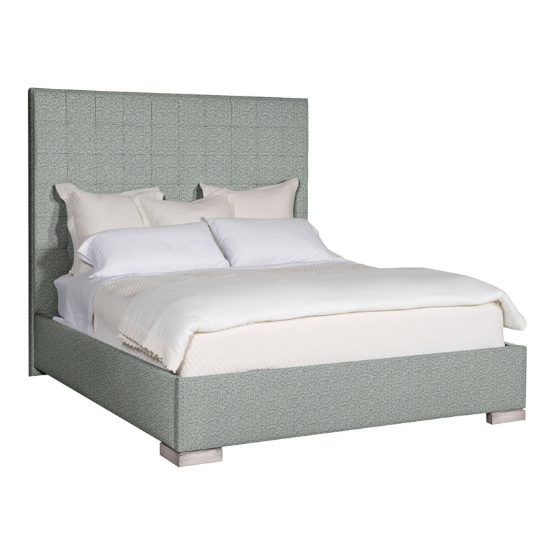 Wyeth Upholstered Bed, Tuck Water, King, Dove Gray