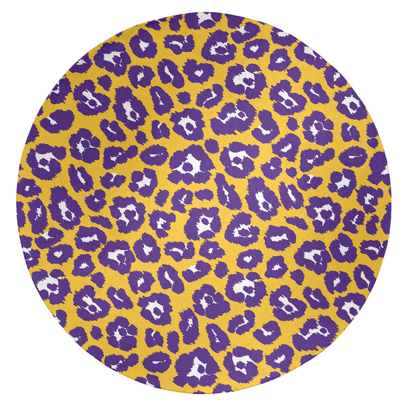 Animal Print Indoor Rug, Round 5'