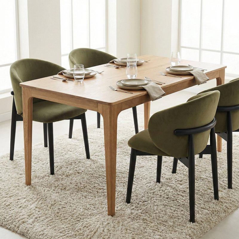 Bramble Rectangle Wooden Dining Table - 140cm, Oak