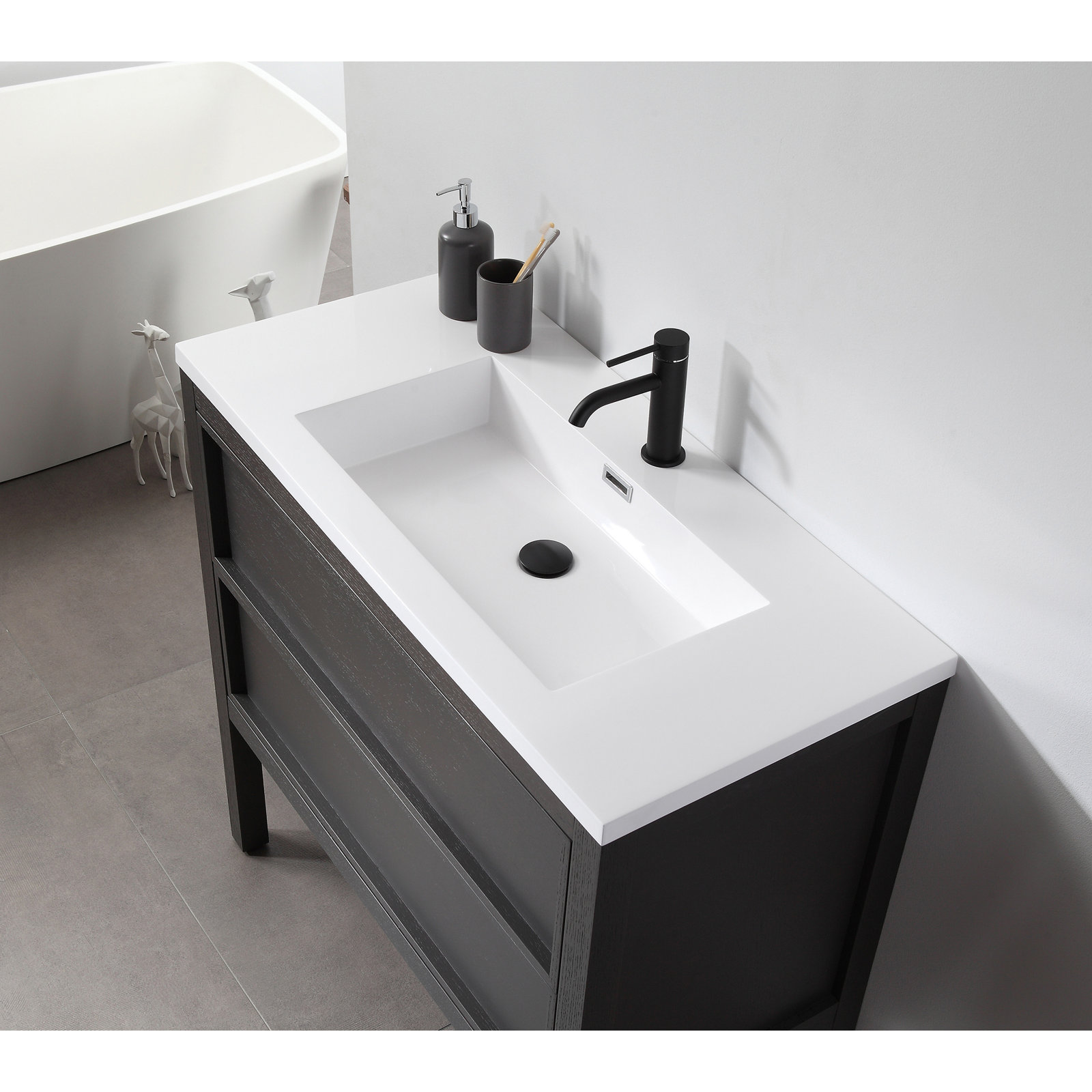 Gonzalo 36'' Single Bathroom Vanity, Charcoal
