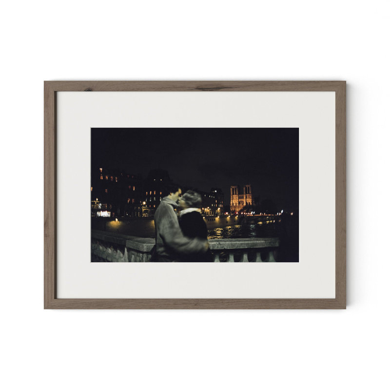 Evening Embrace Print by Barbara Alper, W 24" x H 18", Rustic Walnut