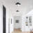 1-Light E12 Bulbs Black Finish Dimmable Semi-Flush Mount Light Fixture