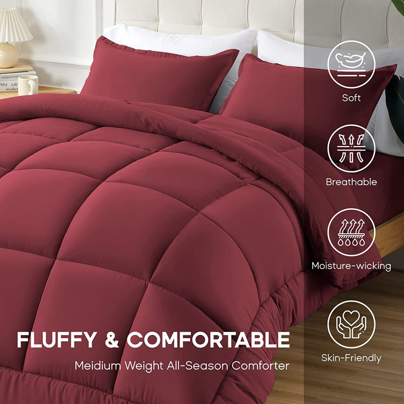 Polyester Comforter, King Comforter, Gray