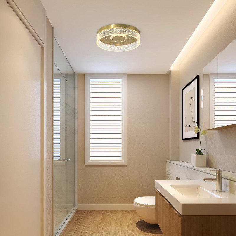 2-Light 30cm LED Flush Mount, Gold