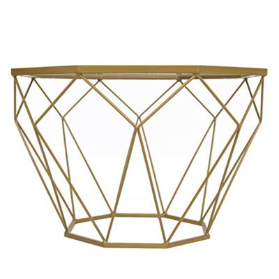 Orren Ellis Malibu Modern Octagon Glass Top Coffee Table With Chrome Base