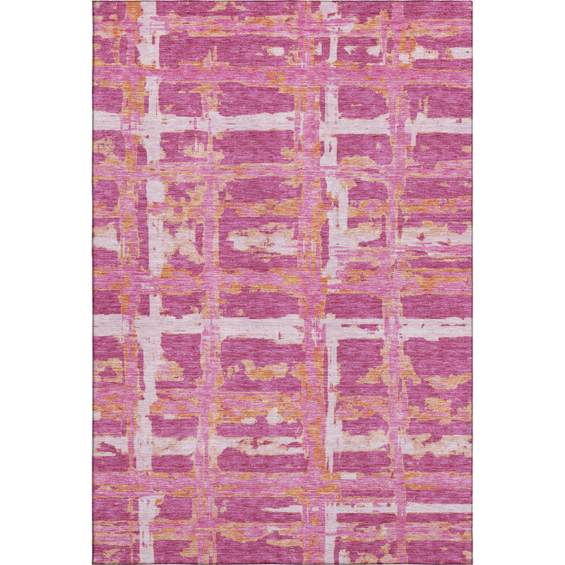Premium Machine Washable Prisco Blush Rug, Rectangle 8' x 10'