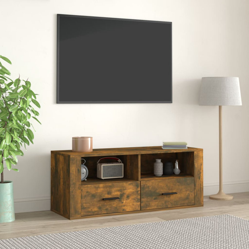 Katonia TV Stand for TVs up to 43", Smoked Oak