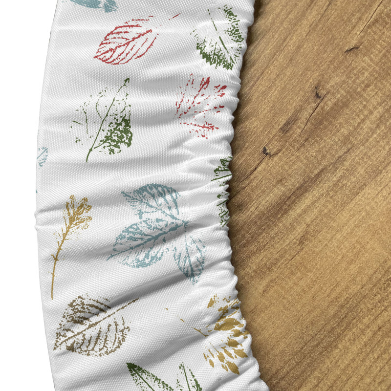 East Urban Home Foliage Fitted Round Tablecloth Multicolor, 51.97" Round