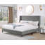 Ensemble de chambre à coucher rembourrée 3 pièces Yordanov, lit plateforme à oreilles avec deux tables de chevet-656130385-661546036