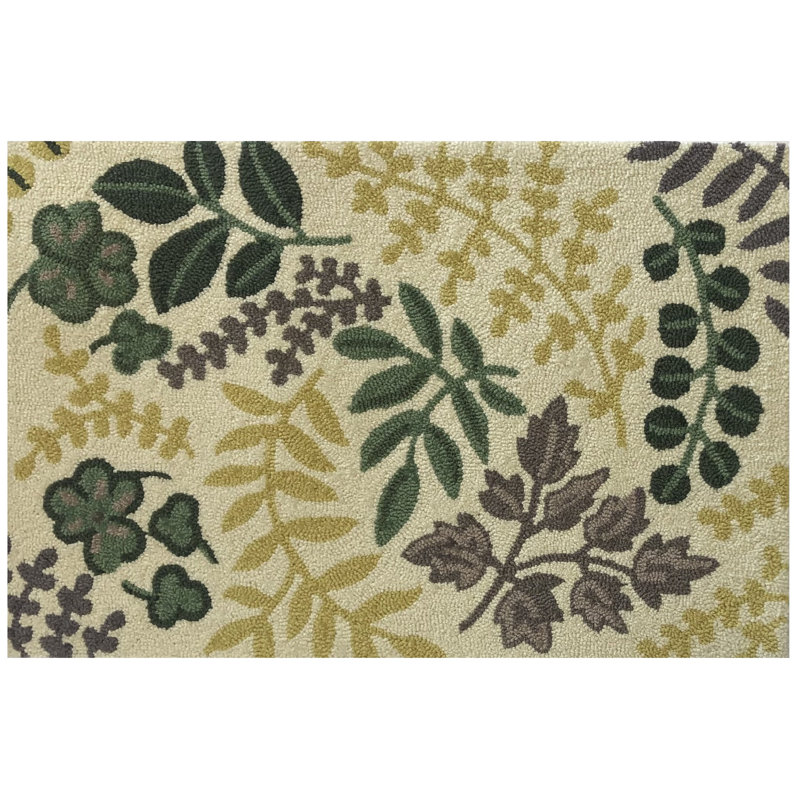 Ruthvik Looped / Hooked Floral Rug, Rectangle 2' x 3'