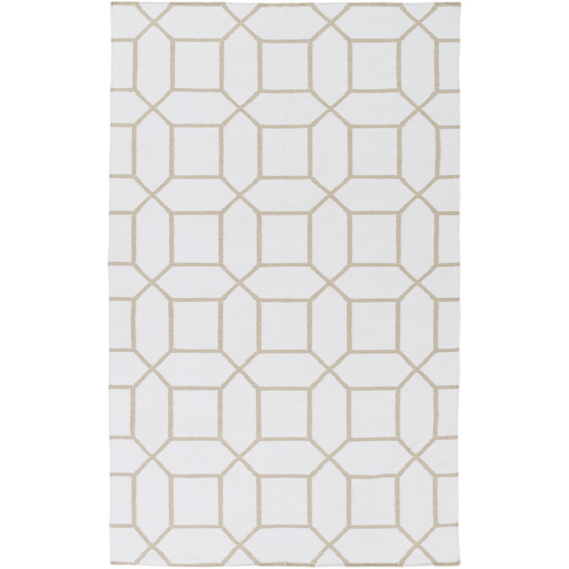 Tapis intérieur / extérieur gris géométrique tissé à la main, Rectangle 2 pi x 3 pi