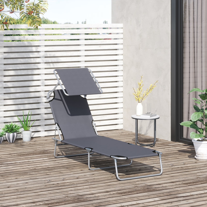187cm Long Reclining Single Chaise, Grey