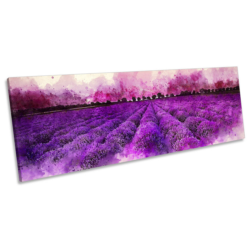 Lavander Field Landscape - Wrapped Canvas Panoramic Print, 45.72cm H x 137.16cm W