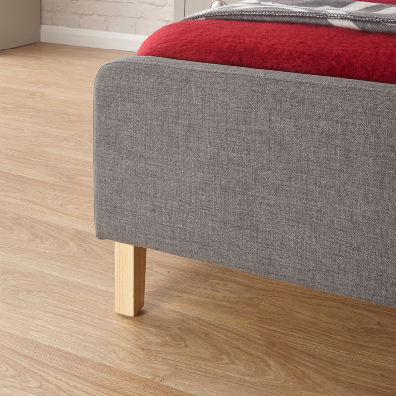 Elinor Upholstered Bed, Grey, UK Small Double