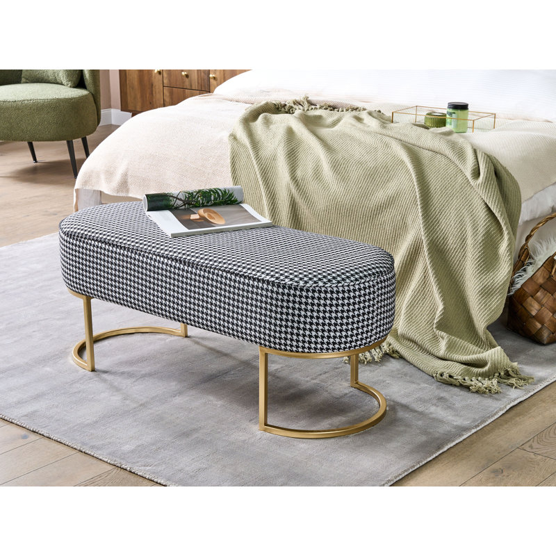 Parmar 104cm Wide Oval Geometric Footstool Ottoman