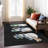 Machine Washable Indoor/Outdoor Christmas Snowman Xhevrie Black Rug-2098151934