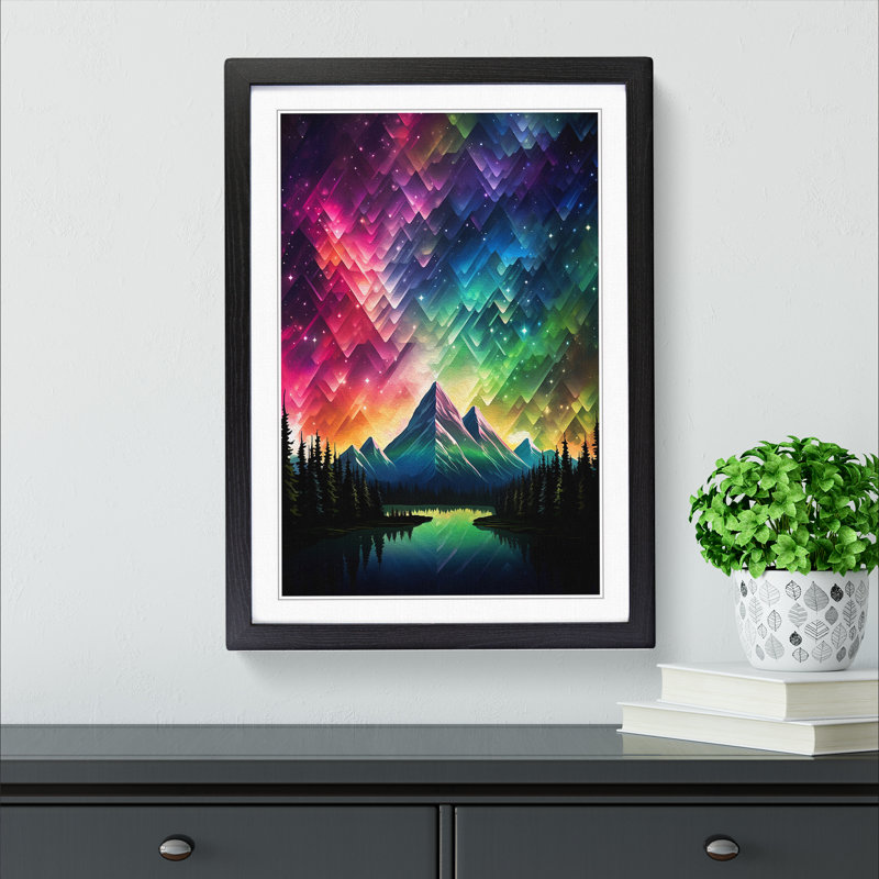Single Picture Frame Print on Wood, Black Framed, 34cm H x 25cm W