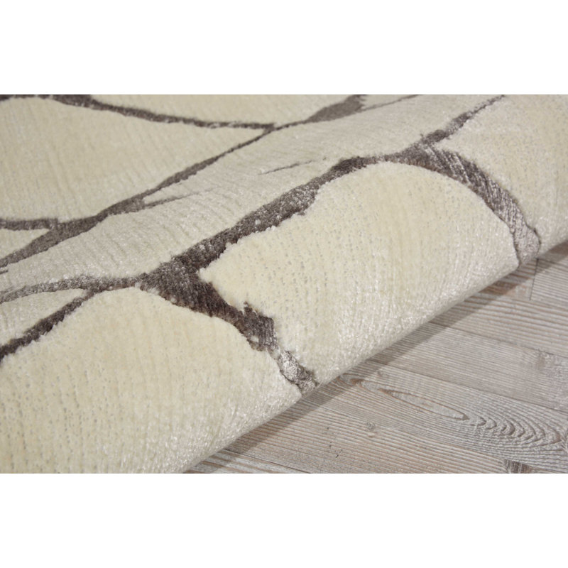 Tapis blanc moderne Cannes, Rond 8 pi