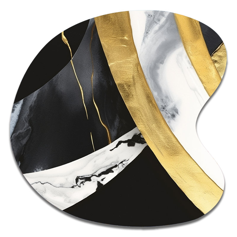 Hedstrom - Art mural en marbre abstrait à forme unique, sculpture murale asymétrique en métal, H 33 po x l 33 po