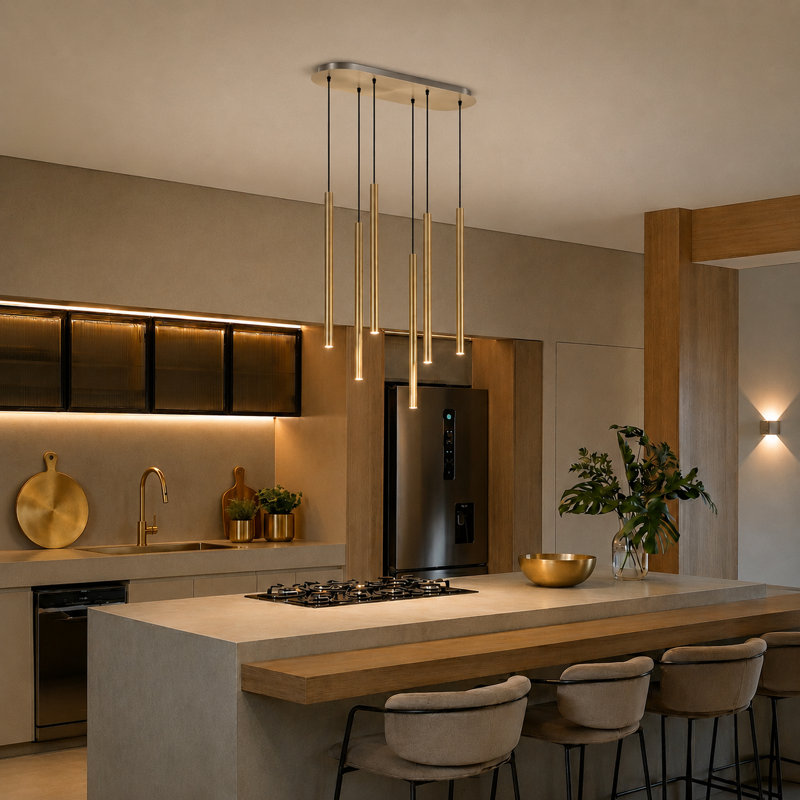 Baileyton 6 - Light Cluster Pendant, Brass