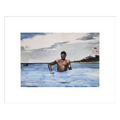 «The Bather» par Winslow Homer, impression giclée sur cadre