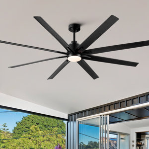 Oversized Windmill - Blade Modern Farmhouse Standard LED Ceiling Fan with Remote Control and Light Kit Included