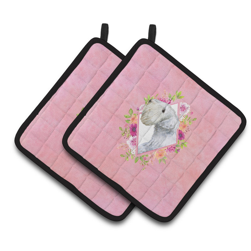 Ensemble de cuisinier poignée 2 pièces caroline trésors sheltie, Rose, Boxer allemand