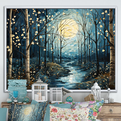 Birch Woods Mystic Moonlight VI sur impression sur toile