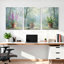 Ensemble de 3 tableaux sur toile représentant un jardin fleuri, parfaits pour décorer un salon, une chambre ou toute autre pièce de la maison.
