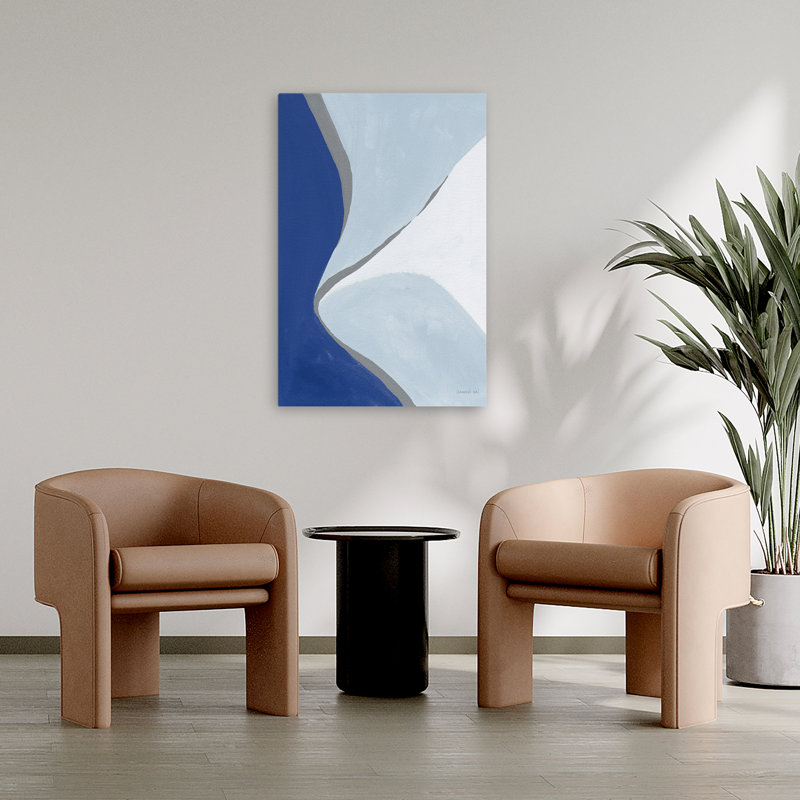 Art abstrait bleu abstrait et abstrait III, H 36 po x l 24 po
