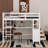 Twin Size Loft Bed With Desk And Drawers, Wooden Loft Bed With Shelves-674470622