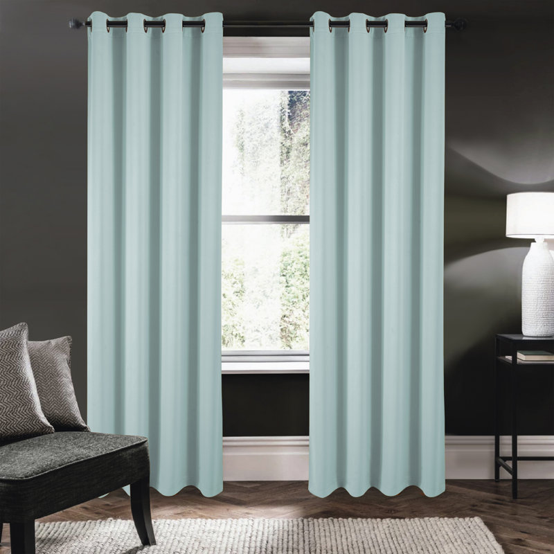 Panneau de rideau occultant 100% Fitnat, Turquoise, L 52 po x L 45 po
