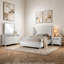 Ensemble de chambre à coucher pour très grand lit 4 pièces Dini Glam, capitonné à oreilles en velours blanc-117056070