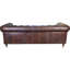 87" Genuine Leather Rolled Arm Chesterfield Sofa with Reversible Cushions-1916195506