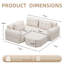 Canapé modulaire à compression en L 112,2 po modulaire en L, éponge rembourrée en chenille à support élevé avec méridienne, aucun assemblage requis, 2 boîtes livrées, temps d'extension de 72 heures, pour le salon, vert / gris / blanc-1582034503-1582034504