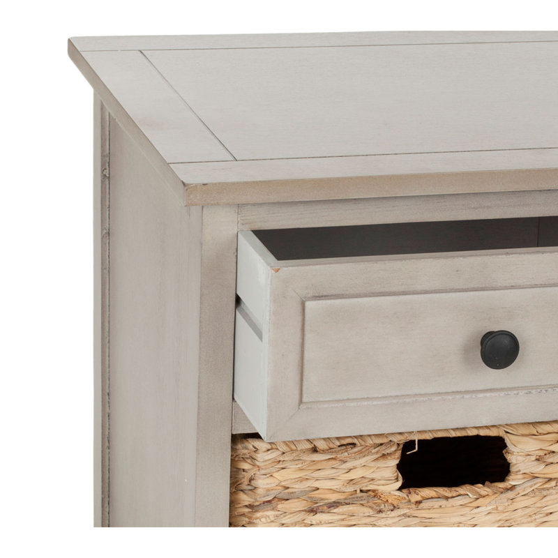 Banc de rangement 3 tiroirs Aneiyah Hern, Gris rétro