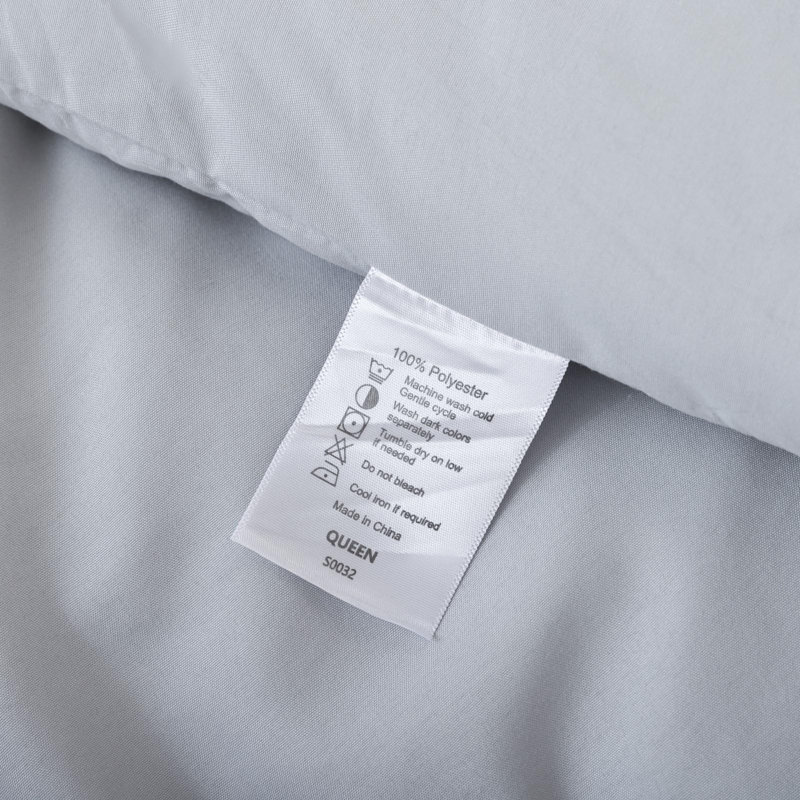 Soft Microfiber Comforter Set - Lightweight Alternative Comforter With Two Pillowcases For All Seasons, Light Gray