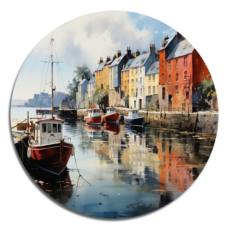 Amalee - Paysages d'art rond en métal, H 16 po x l 16 po